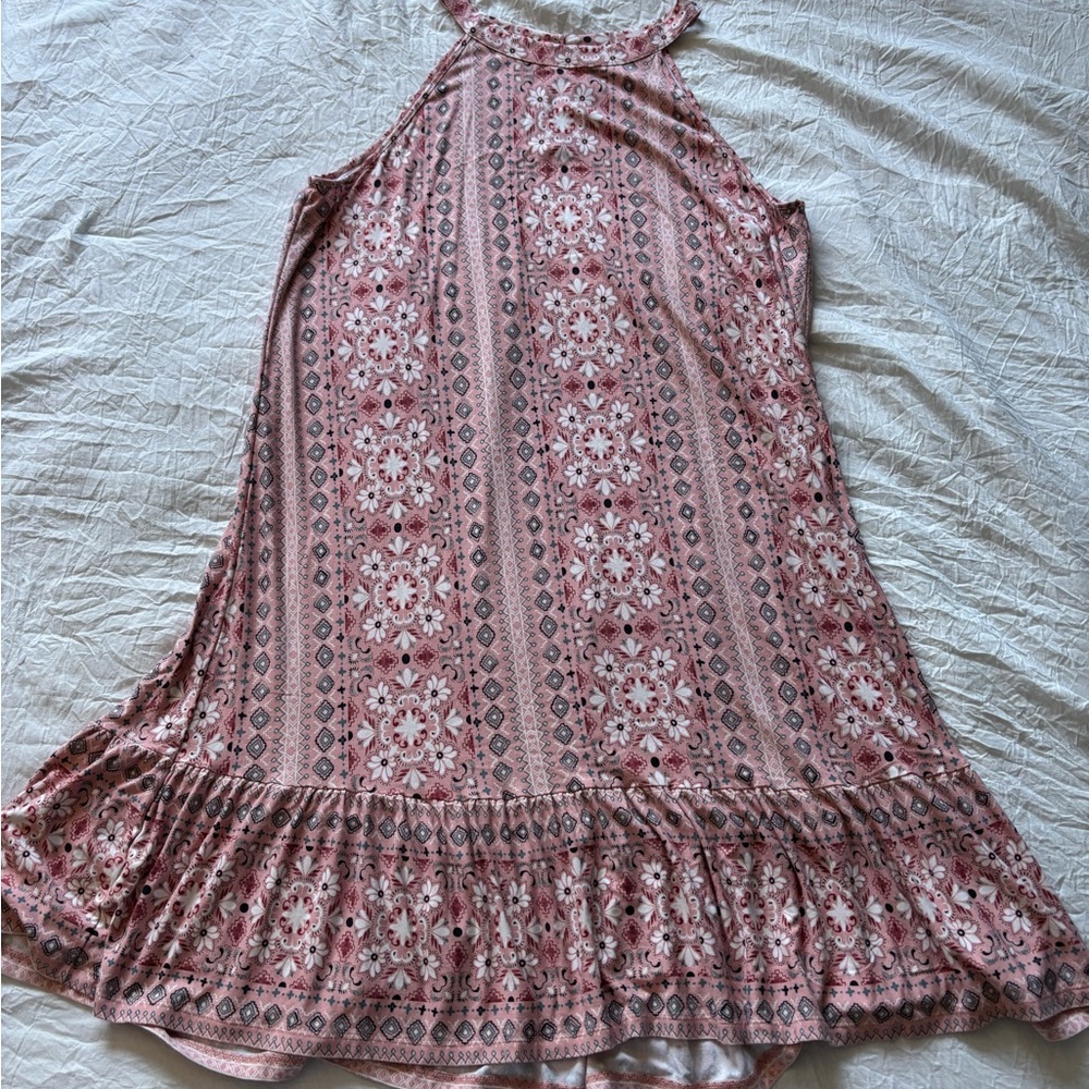 LOFT Pink and White Patterned Blouse